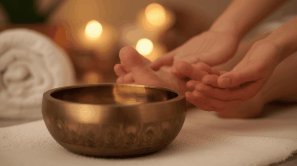 60 Minute Massage with Sound Bath & Foot Scrub